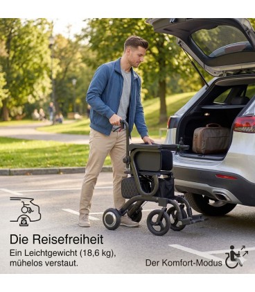 2-in-1 Hybrid E-Rollator & Elektrischer Rollstuhl "Vita Go" – Bild 4